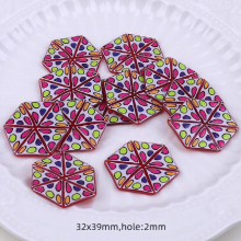 10pcs 32x39mm Colorful Acrylic Earring Necklace Key Chain Hair Accessories Party Wedding Birthday DIY Jewelry Making Supplies