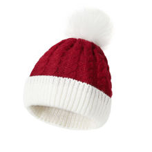 (A) Hat Gloves for Kids Winter Christmas Beanie Caps Gloves Set Knitted Children Warm Outdoor Bonnets