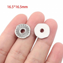 2pcs Stainless Steel Geometric Earrings Pendants Hammered Flower Charms For Jewelry Making Diy Necklace Findings Accessories