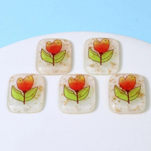 5pcs 22x27mm Acrylic Flowers Charms Pendant for DIY Jewelry Making Earring Necklace Keychain Hair Accessories Hole 1.5mm