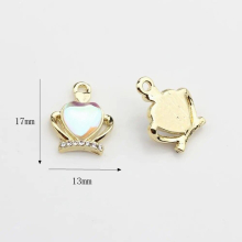 Zinc Alloy Point Drill Crown Heart Rainbow Charms Pendant 6pcs For DIY Jewelry Making Finding Accessories