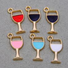 50pcs 19*9mm 6 wine glasses DIY Necklaces Earrings Pendants Crafts Accessories