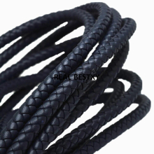 1m/lot approx 8mm Round Braided Leather Cord String Rope For Women Men Bracelet Jewelry Craft Making DIY Findings