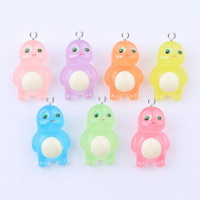 10Pcs Luminous Animals Dinosaur Charms Resin Lovely Monster Pendant DIY Earrings Jewelry Making Finding C1222