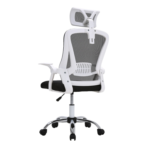 Living And Home (White + Black) Swivel Office Chair with Headrest 2