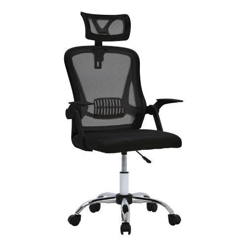 Living And Home (Black) Swivel Office Chair with Headrest