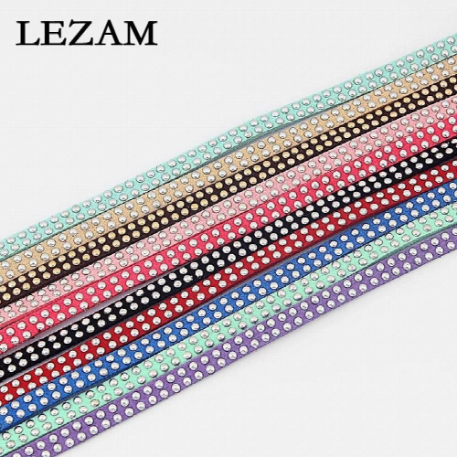 10Pcs Mixed 5mm Flat Faux Suede Leather Cord