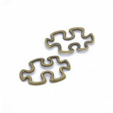 30pcs Charms Puzzle Jigsaw 18x30mm Antique Charms Pendant Fit,Vintage Tibetan Silver DIY For Bracelet Necklace