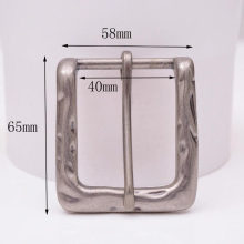 Mens Heavy Solid Antique Silver Sturdy Prong Single Pin Metal Buckle Replacement For 40mm Strap 58*65MM