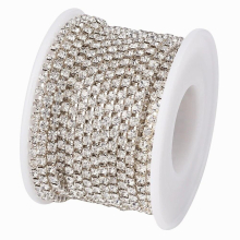 10Yards/roll 2.8mm Glitter Crystal Rhinestone Cup Chain Golden Sliver Claw Strass Trimming Crystal Rhinestone Chain
