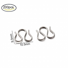 50PCS -200PCS 304 Stainless Steel Hook Clasps S-Hook Clasp & M-Hook Clasp Connec-rs for Necklace Jewelry Making