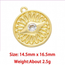 Heart Round Shape Accessories 12 Constellations Evil Eye Pendants Inlaid Zircon DIY Jewelry Keychain Necklace Supplies