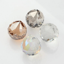 5PCS Clear Colorful Mixed Faceted Ball-Shaped Round Glass Pendants Crystal Suncatche 20x23mm 23-25x21 hole:2mm