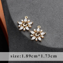 M908,jewelry accessories,18k plated,zircon,copper metal,charms,hand made,earring pendant,jewelry making,10pcs/lot