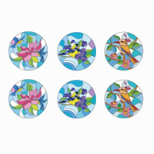 6pcs/Set Window Stickers Flower Bird Pattern Glass Door Alert Decal Bird Theme Window Clings Self Adhesive for Window Decoration
