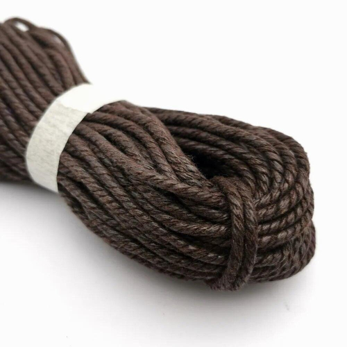 130 Yards/Bundle Brown 2.5mm Round Braided Hemp Strap Half Cotton Macrame Cords 2