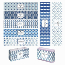 9 Styles Soap Wrapper, 90pcs Soap Tape Labels Geometric Shape Soap Tape Soap Sleeves Covers Vertical Soap Paper Tag