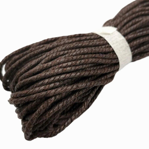 130 Yards/Bundle Brown 2.5mm Round Braided Hemp Strap Half Cotton Macrame Cords 1