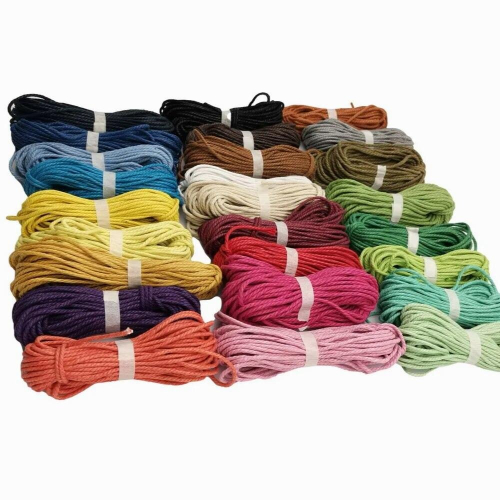 130 Yards/Bundle 2.5mm Round Braided Hemp Strap Half Cotton Macrame Cords 1