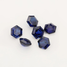 1PCS Hexagon Cut Sapphire Faceted Stone Lab Created,September Birthstone,Deep Faceted Loose Gemstone,DIY Jewelry 4160062
