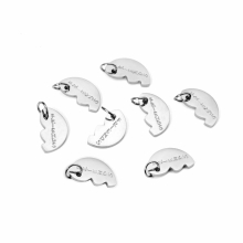 ASON 10pcs/Lot Stainless Steel Half Heart Charm Pandent Necklace Bracelet Accessories For DIY Jewelry Making Supplies