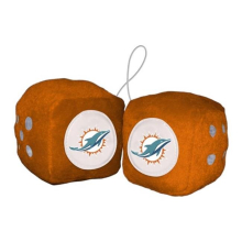 3 in. NFL Miami Dolphins Fuzzy Dice