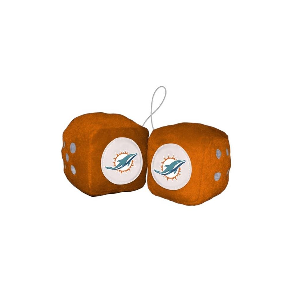 3 In. Nfl Miami Dolphins Fuzzy Dice 748702850553
