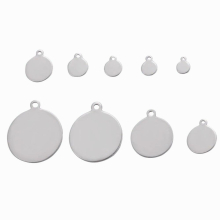 20Pcs 6-30mm Stainless Steel Charms Round Tag Disc Pendants For DIY Jewelry Making Accessories