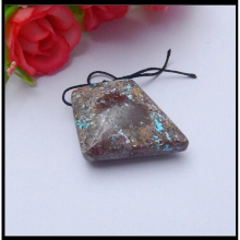 Natural Stone Geometric Chrysocolla Side Necklace Pendant 29x26x11mm 11.3g DIY Jewelry Bead Accessories