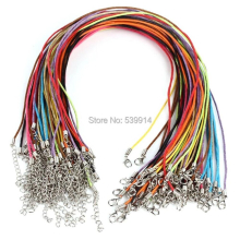 60pcs 18 Mix 1.5mm Wax Cord Necklace Cord For DIY Craft Jewelry,Lobster Clasp Mixed Wax Cord Necklaces