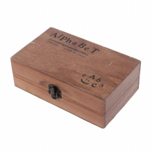 70 Pcs Vintage DIY Number and Alphabet Letter Wood Rubber Stamps Set with Wooden Box