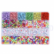 DIY Letters Beads Set Colorful Smile Beaded Girl Toys Puzzle Crafts Bracelet Jewelry Making Set Creative Children Gift
