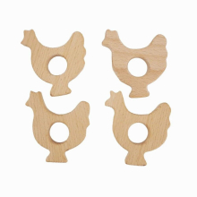 Chengkai 10pcs Wooden Cactus Teether DIY Organic Eco-friendly Nature Baby Teething Grasping Sensory Chewing Wood Toy Accessories