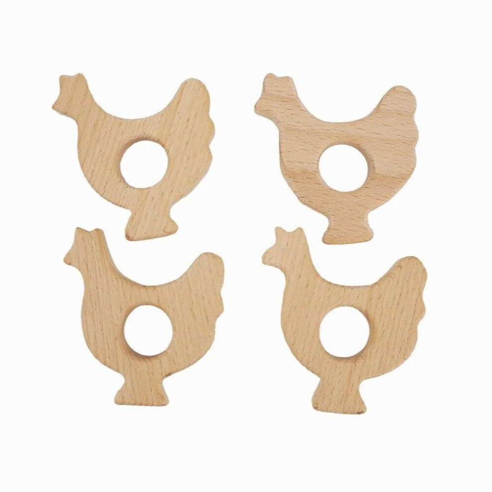 Chengkai 10pcs Wooden Cactus Teether DIY Organic Eco-friendly Nature Baby Teething Grasping Sensory Chewing Wood Toy Accessories