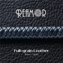 REAMOR 1M 12*6mm Good Flexibility Braided Leather Rope Cowhide Leather Cord For Bracelets DIY Jewelry Making Findings