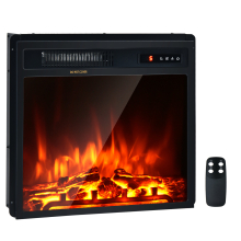 18" Electric Fireplace 1500W Freestanding & Recessed Heater With Remote