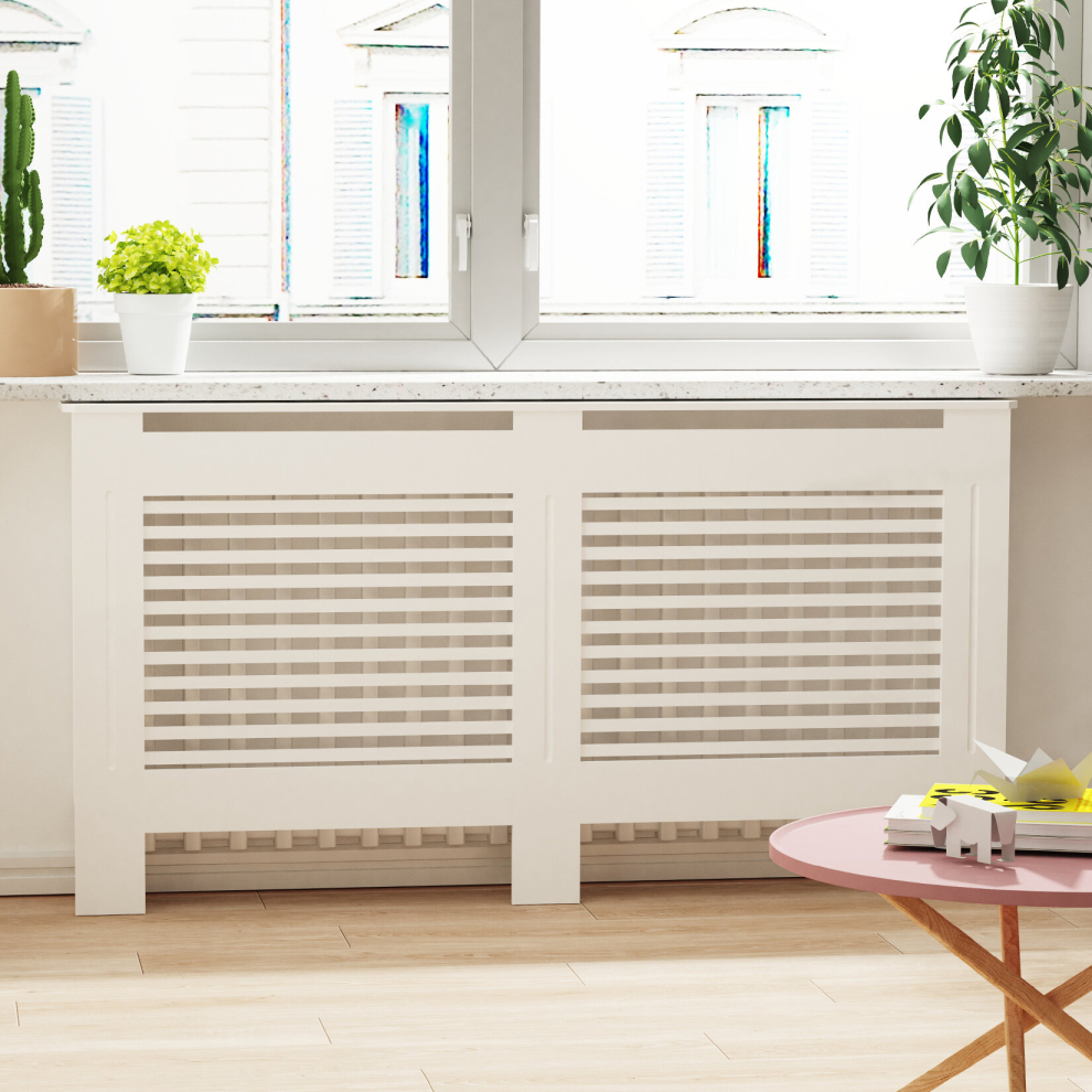 (L(H100 X W152 X D19cm)) White Cabinet Cover Radiator Cover Cabinet Shelf