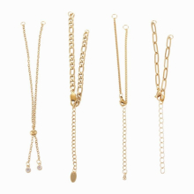 16pcs Adjustable 304 Stainless Steel Chain Slider Links with Extender Chains and Rhinestone End for DIY Bracelet Jewelry Making