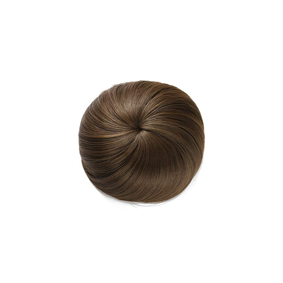 Onedor Unisex Brown Synthetic Fiber Hair Extension Chignon Donut Bun Wig Hairpiece (8A - Light Chestnut )