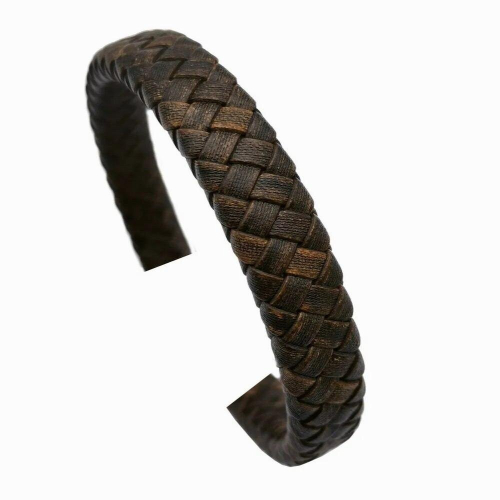 Aaazee 1 Yard 12x6mm Braided Leather Strap Woven Folded Strip