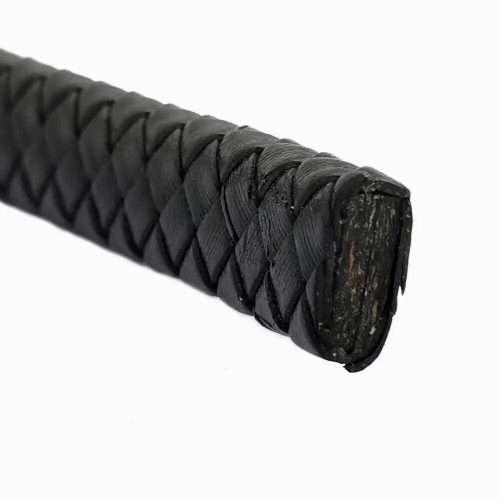 Aaazee 1 Yard 12x6mm Braided Leather Strap Woven Folded Strip 2