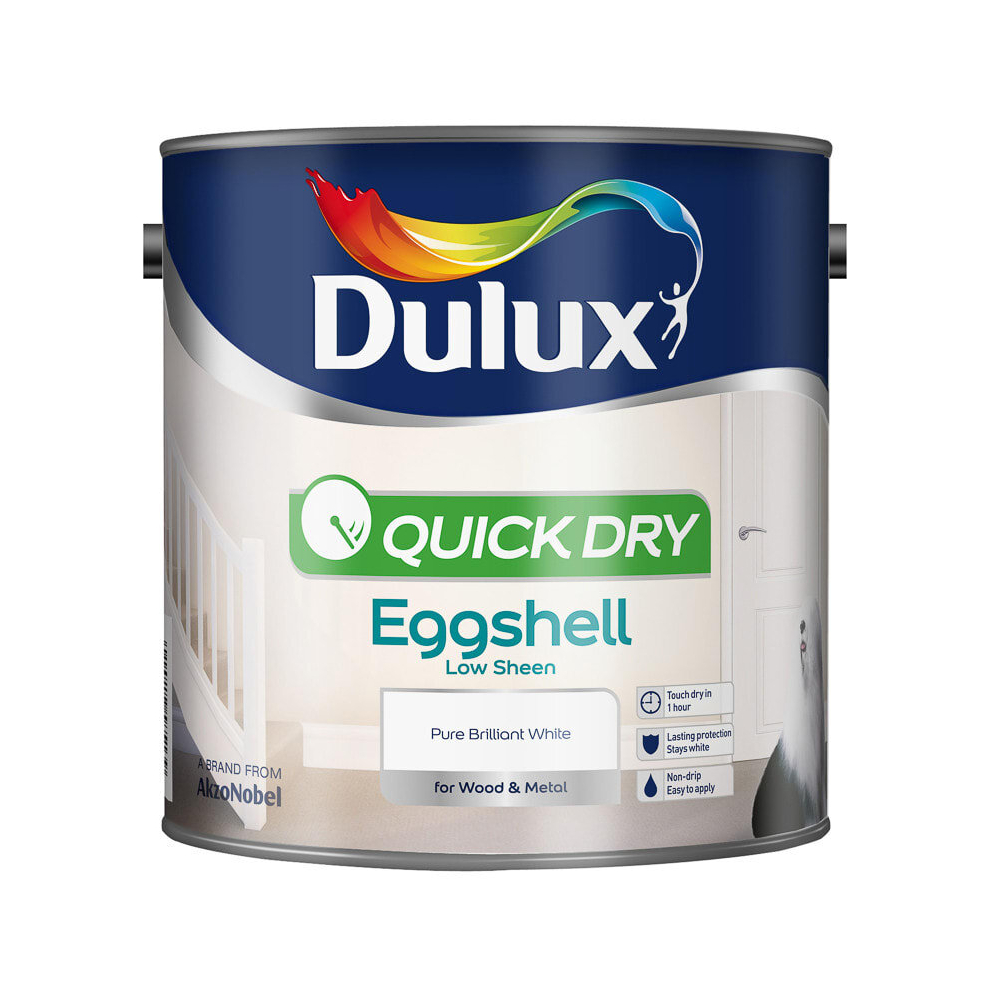 Dulux Quick Dry Eggshell Pure Brilliant White 2.5L