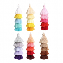 6Pcs Colorful Boho Pom Pom Tassels Purse Bag Charms Keychains Pendant Cellphone Bookmarks Girls Ornaments for Accessories
