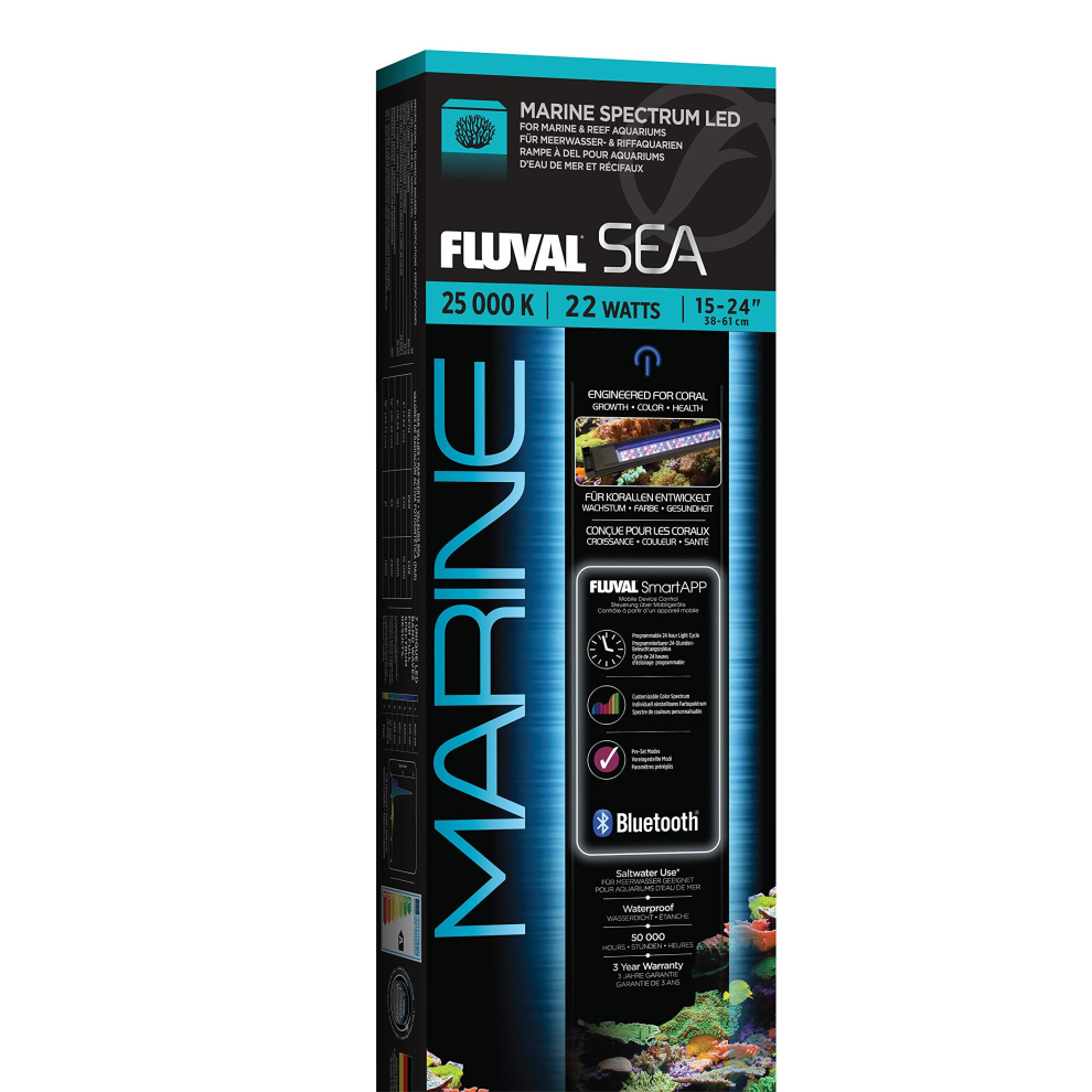 Fluval Sea Marine 3.0 LED Aquarium Lighting for coral growth 22 Watts 15-24 Inches