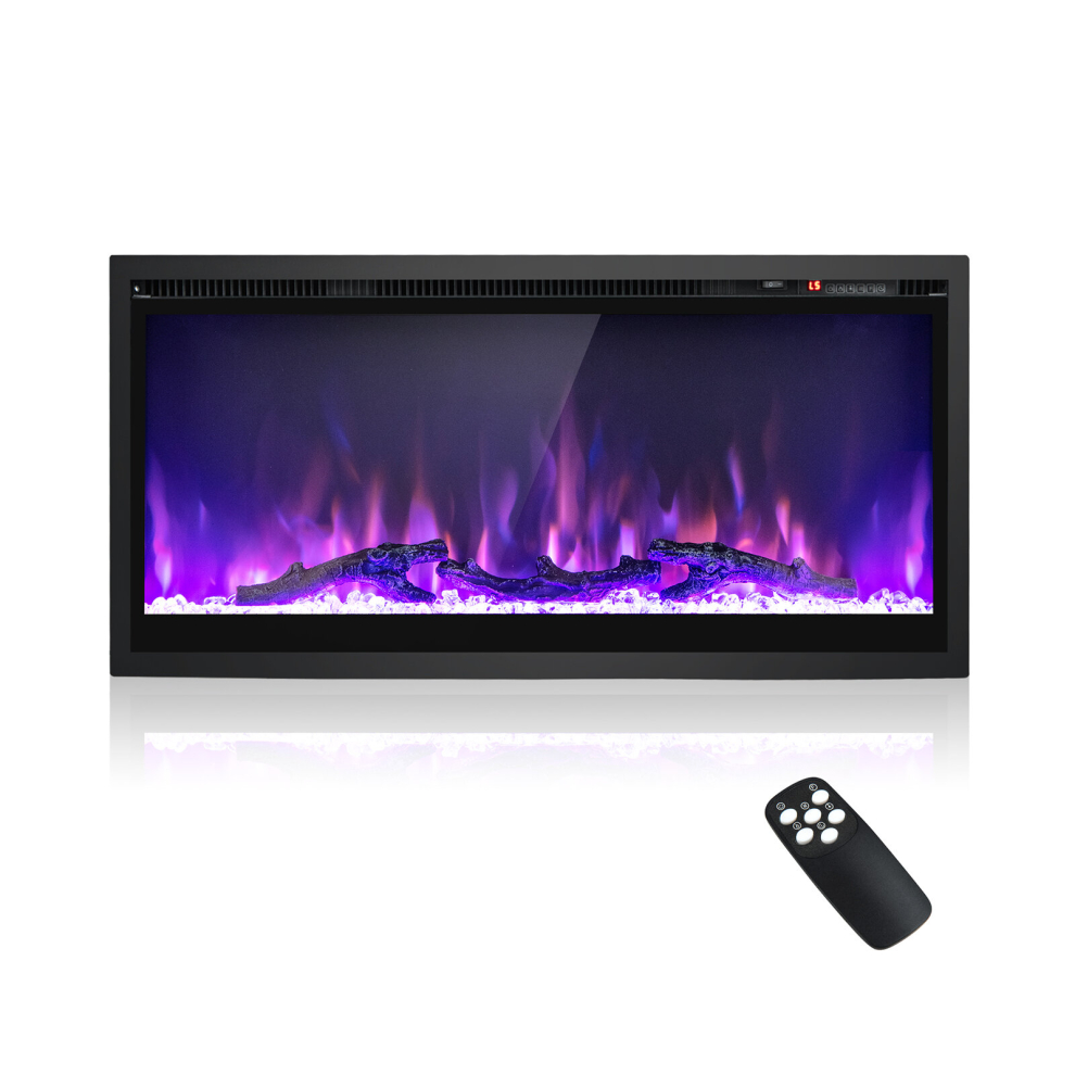 36 Inch Electric Fireplace Log Flame w/ Remote Control 750W/1500W