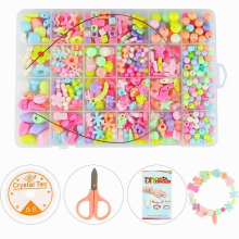 Acrylic Seed Beads Crystal Glass Beads Jewelry Making Kit Polymer Clay Spacer Beads for Kids Bracelet Necklace DIY Bead Set