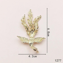 10 PCS 42x68mm /Silver Plated Phoenix Pendant For Headwear Accessories DIY Jewelry Making