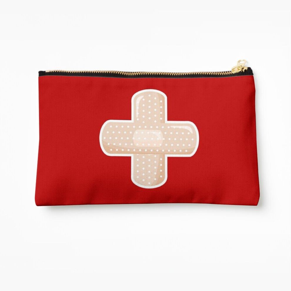 Whibos Makeup Bag First Aid Kit Plaster - Red Cosmetic Organizer Tyvek Paper Bags Zipper Pouch