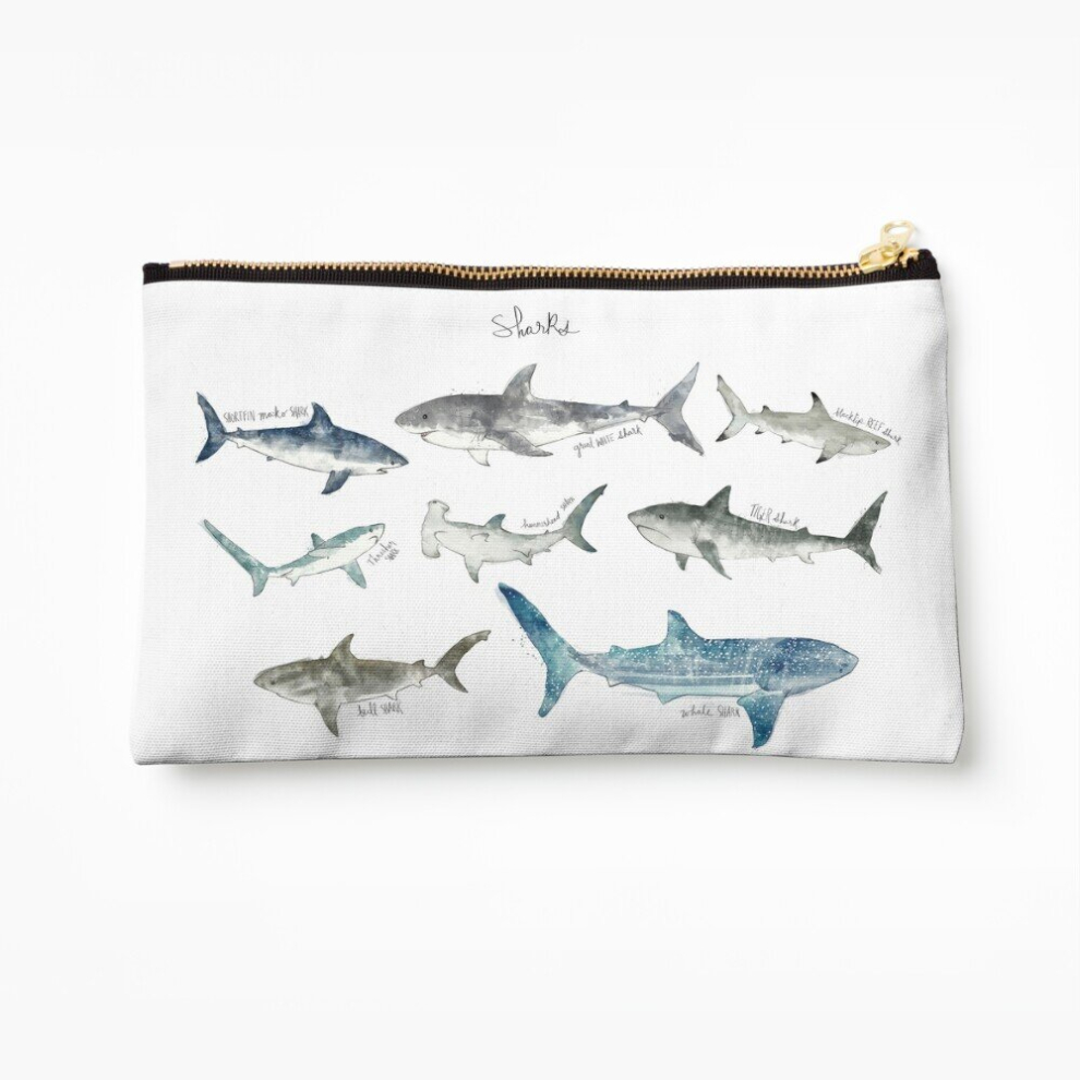 Whibos Makeup Bag Sharks Cosmetic Organizer Tyvek Paper Bags Zipper Pouch