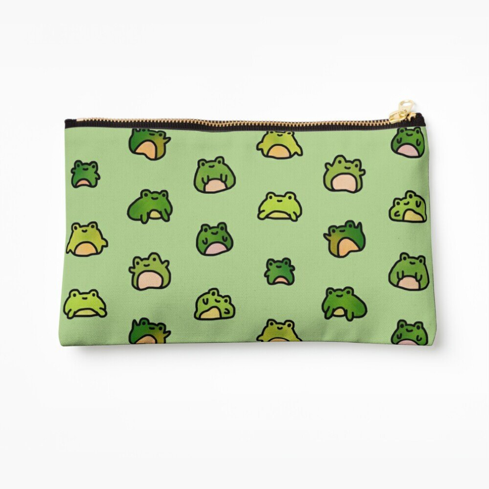 Whibos Makeup Bag Frogs Doodle Cosmetic Organizer Tyvek Paper Bags Zipper Pouch